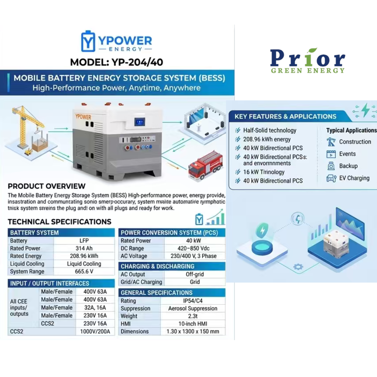 YPOWER Mobile BESS YP-204/40