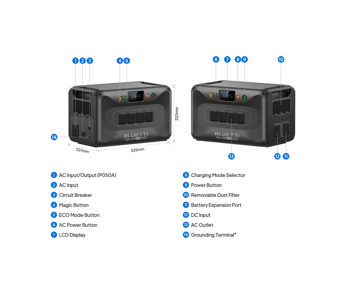 BLUETTI Apex 300 Home Battery Backup (3.8 kW / 2.7 kWh) - Modulaire draagbare powerstation